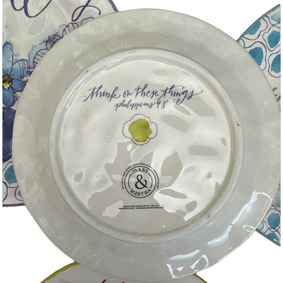 Mary & Martha think on these things Dessert Plates Set of 4 - Picture 7 of 10